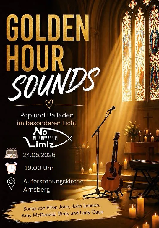 Sommerkonzert mit No Limiz am 24. Mai um 19 Uhr in der Auferstehungskirche am Neumarkt in Arnsberg. Pop und Balladen im besonderen Licht.